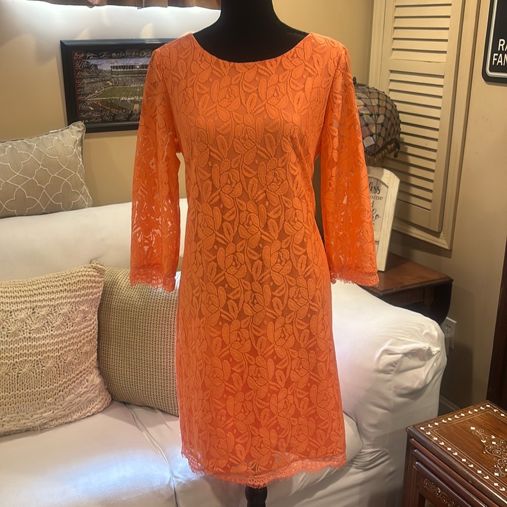 London times size 14 coral/peach dress